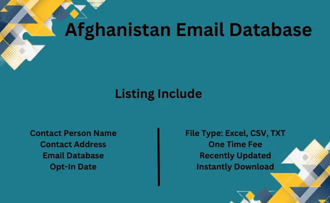 Afghanistan email database