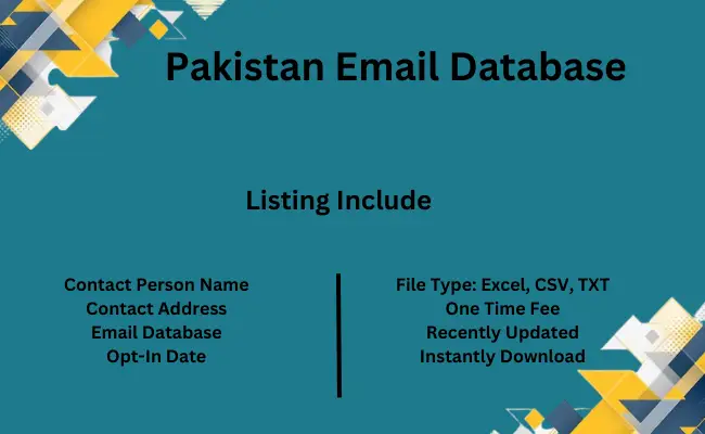 Pakistan email database